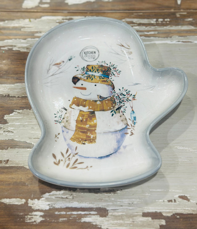 8” Plate Dolomite Snowman