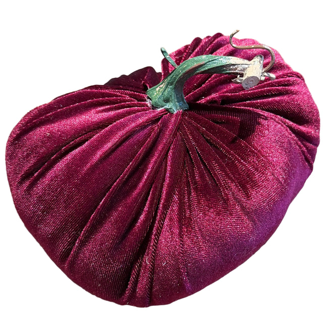 Burgundy Velvet Stuffed Pumpkin | 6" or 5.25"