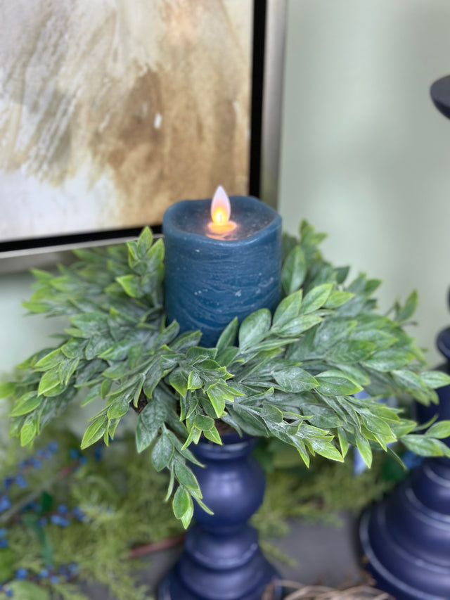 4" Ruscus Candle ring