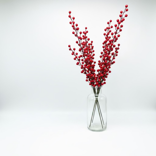 35" Red Berry Spray