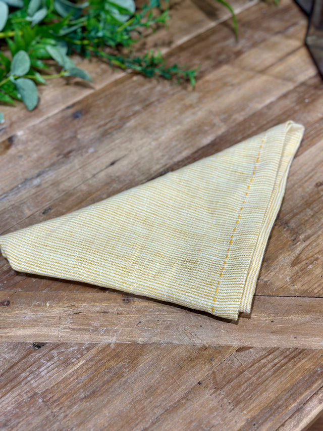 Pinstriped Linen Napkin Yellow