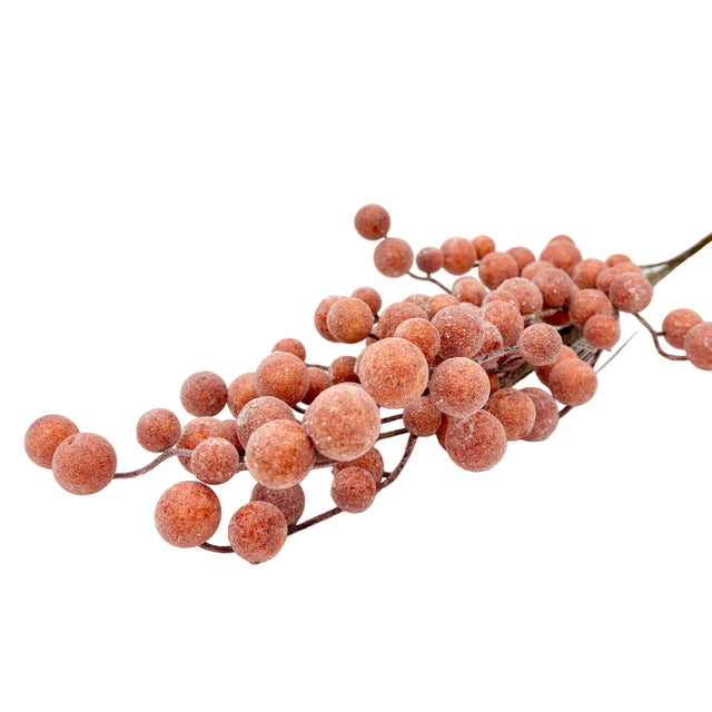 27" Shiny Autumn Orange Frosted Berry Spray