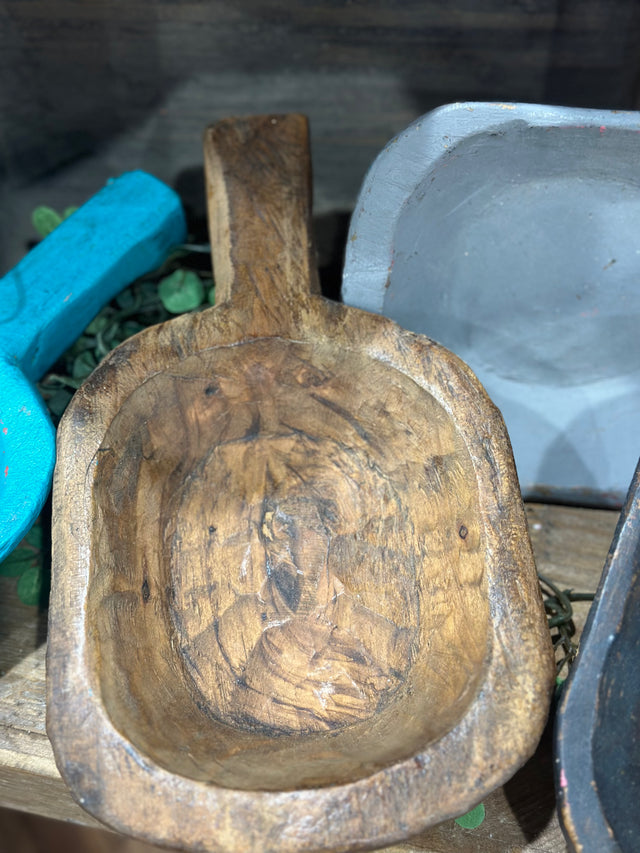11" Wooden Scoop Dough Bowl