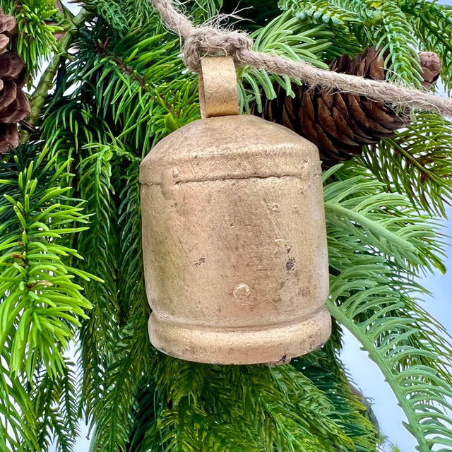48" Iron & Jute Gold Bell Garland Christmas Décor
