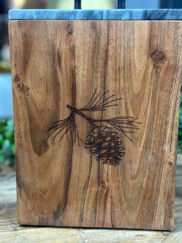 10” Rustic Wood Canister