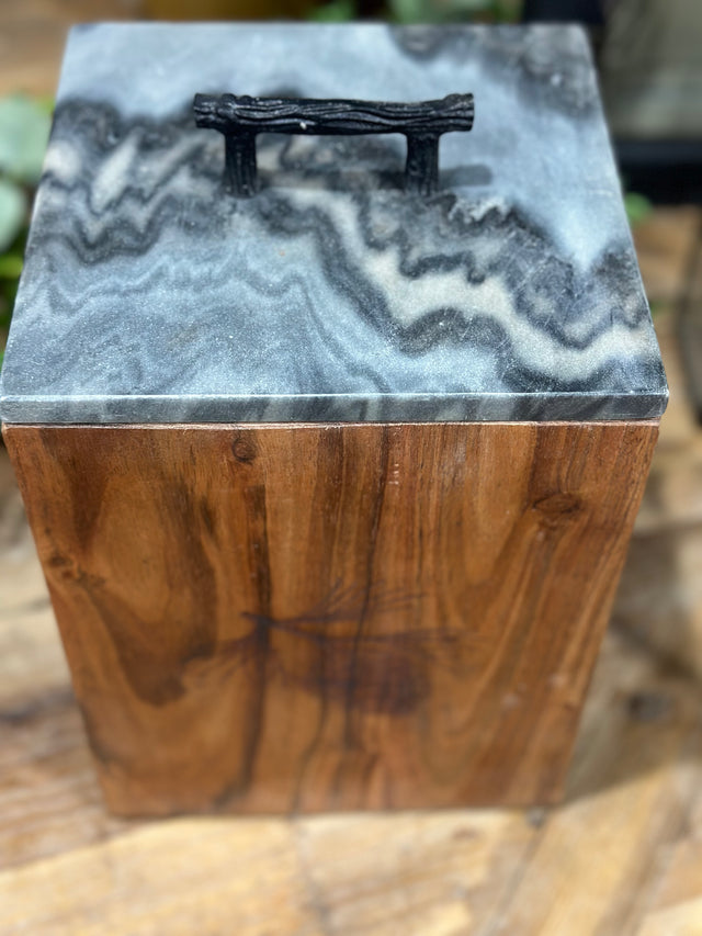 10” Rustic Wood Canister