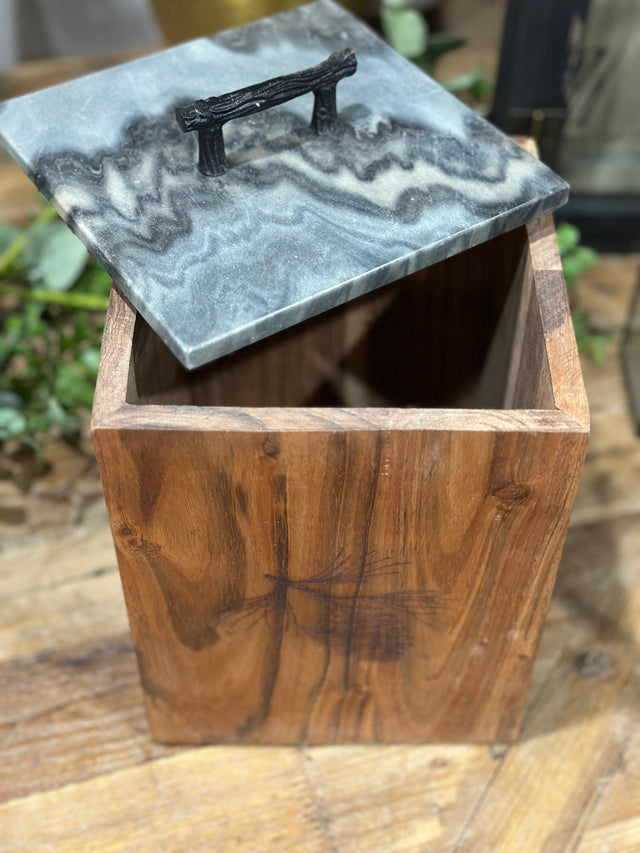 10” Rustic Wood Canister