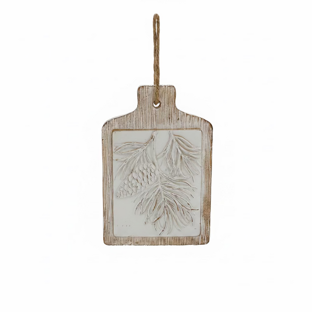 5" Resin Pinebough Board Ornament