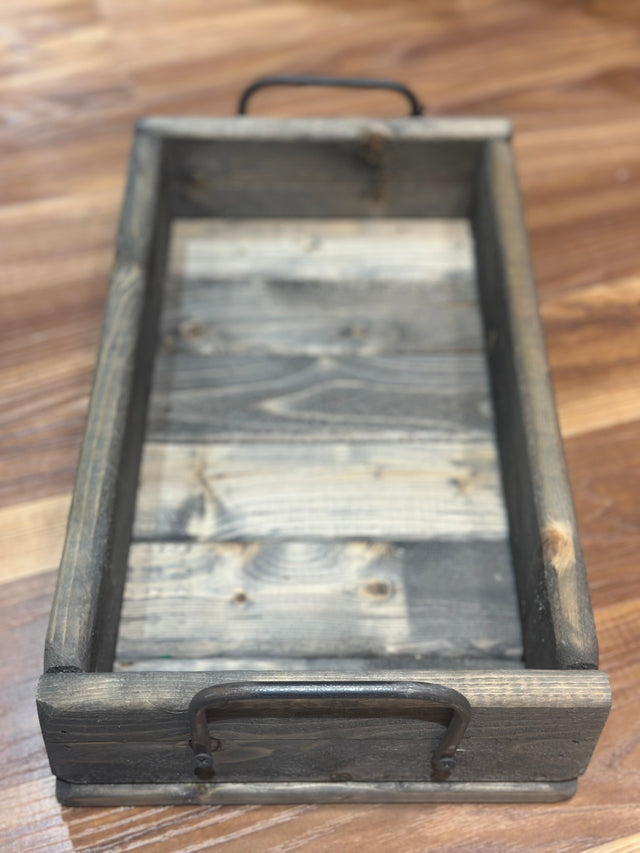 14.75" Small Distressed Wood Tray
