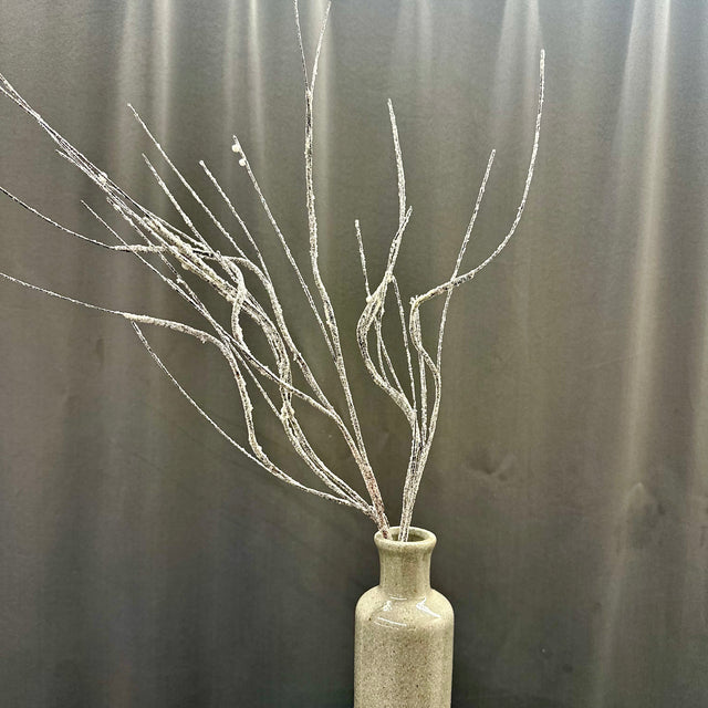 32" Frosted Curly Twig Spray