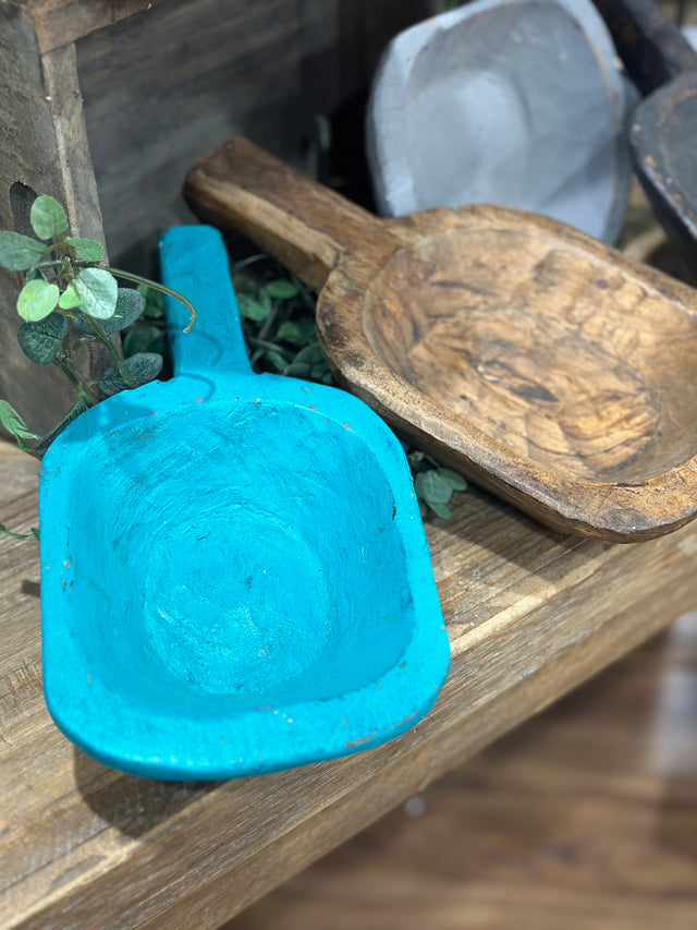 11" Wooden Scoop Dough Bowl