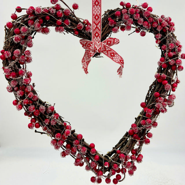 Heart Wreath with Micro LED | Battery Operated | Indoor