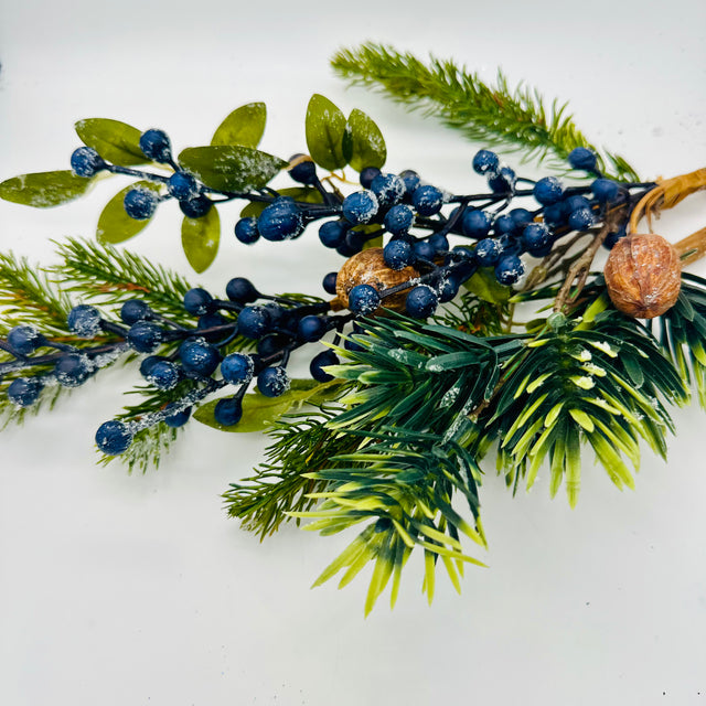18" Frosted Blueberries Spray