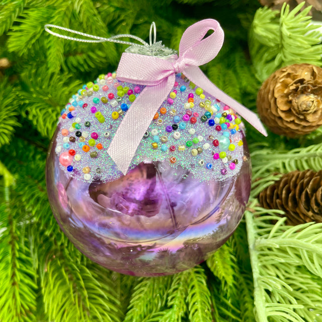 4" Glass Bubblegum Ball Ornament