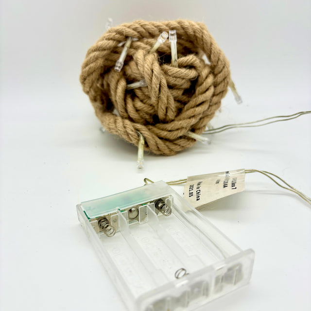 74" LED Garland Battery-Operated for Indoor Use | Natural Rope