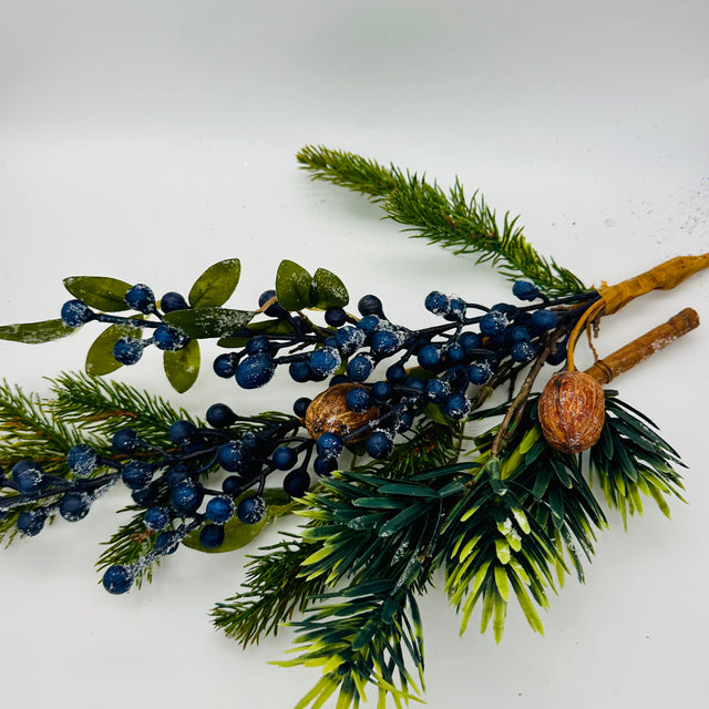 18" Frosted Blueberries Spray