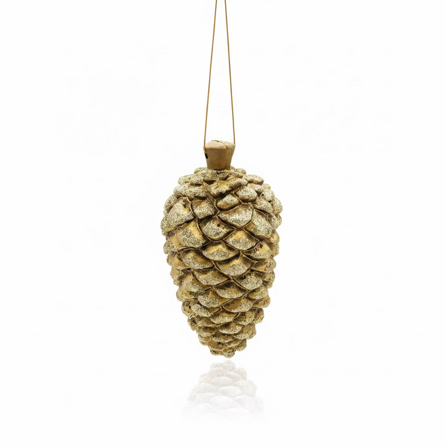 5.5" Gold Antique Pinecone Christmas Ornament