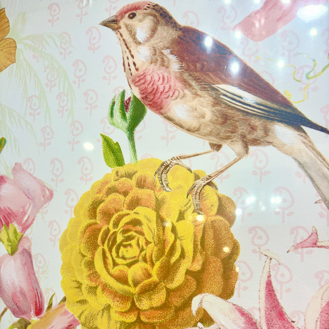 23.5" Painted Bird & Butterfly Floral Canvas