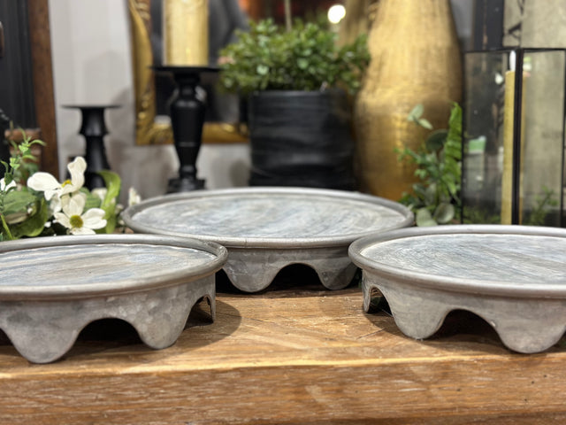 14”-11”-10” Aged Metal Display Platforms Set of 3