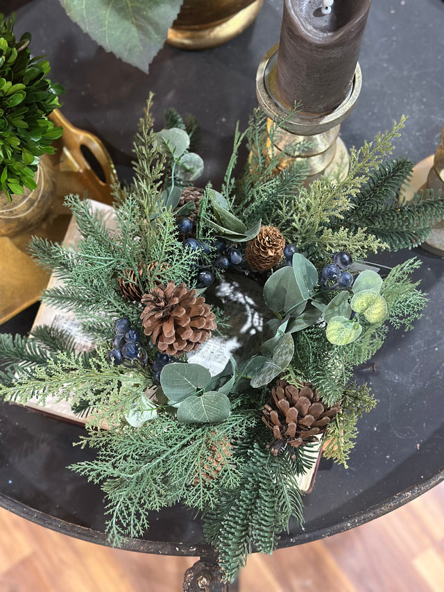 17" Blueberry and Pine Candle Ring