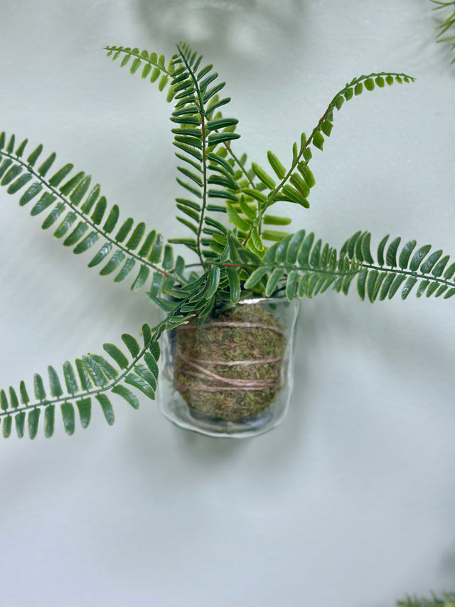 4” Hand-blown Round Clear Glass Hanging Vase