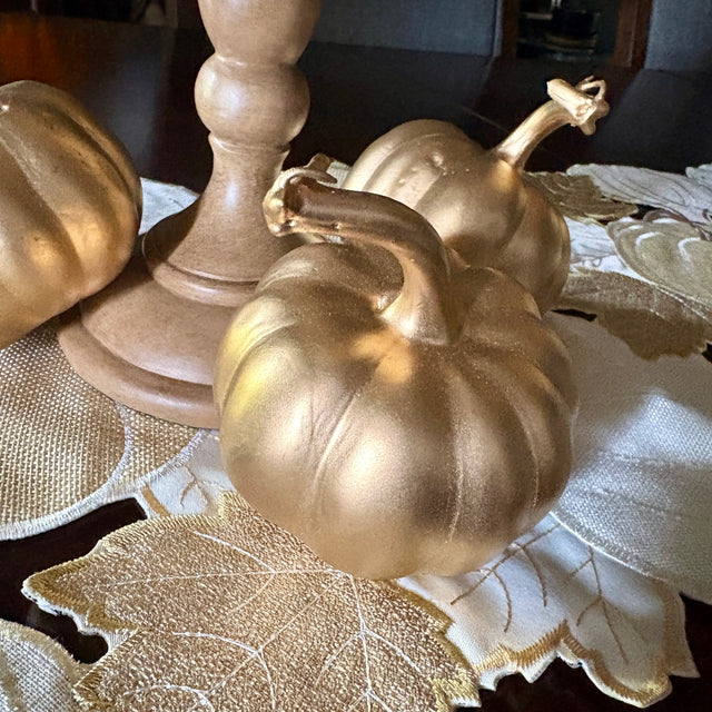 3.75" Mini Gold Pumpkin
