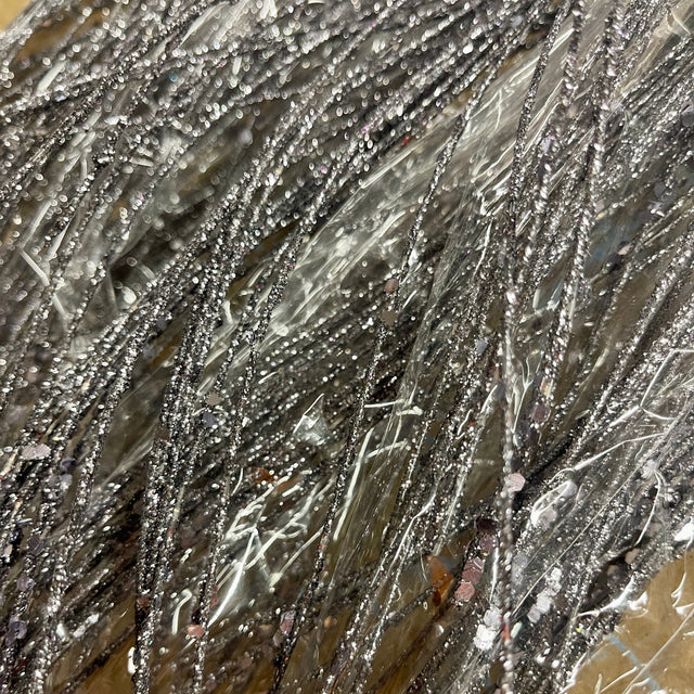 24" Silver Metallic Pine Needle