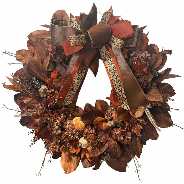 32" Velvet Harvest Fall Wreath | Designer Fall Door Decor