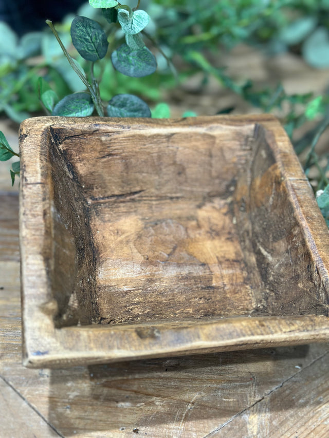 5.5" Petite Wood Square Bowl