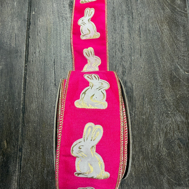 2.5"X10YDS Gilded Bunny Deluxe Metallic Backed Wired Edge Ribbon