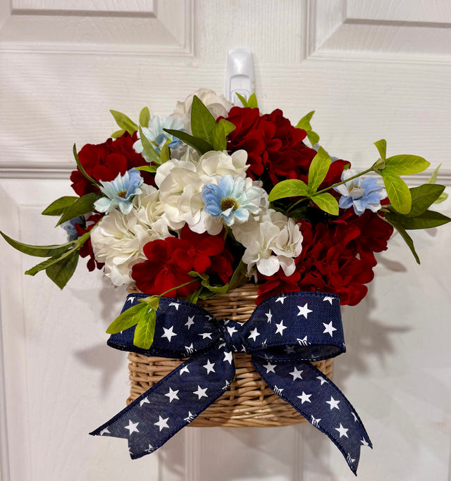 11" Custom Signature Freedom & Flowers Hanging Basket