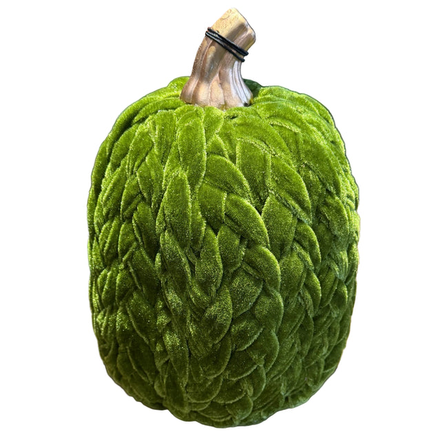 9.75" Green Braided Pumpkin
