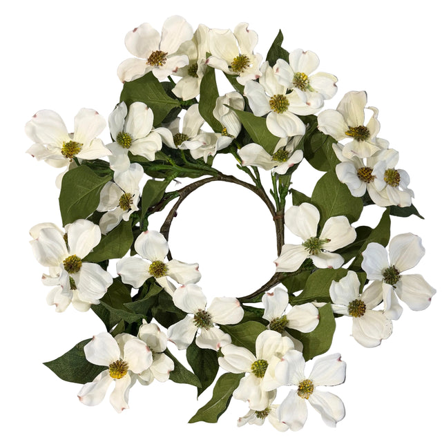 12" Cream Dogwood Candle Ring