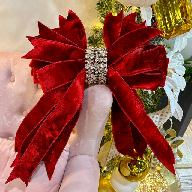 3.25" Faux Diamond Cuff Ring | Ribbon Bow Accessory *Bow sold separately*