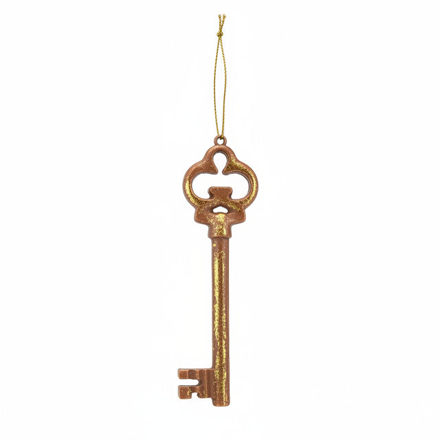 6.5" Gold Resin Antique Key Ornament