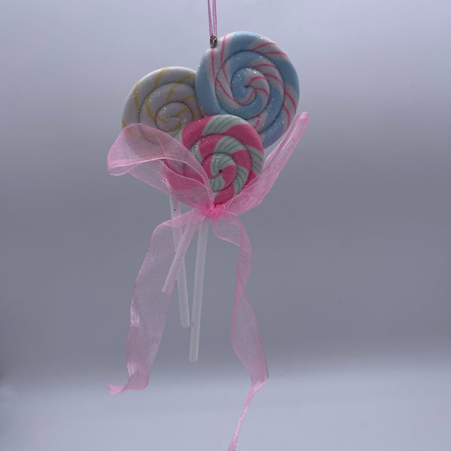5.4" Lollipop | Candy Cane with Bow Ornament