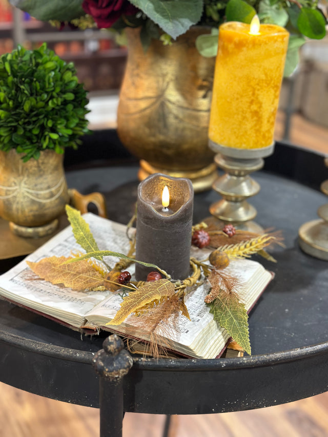 13" Mix Fall Foliage Candle Ring
