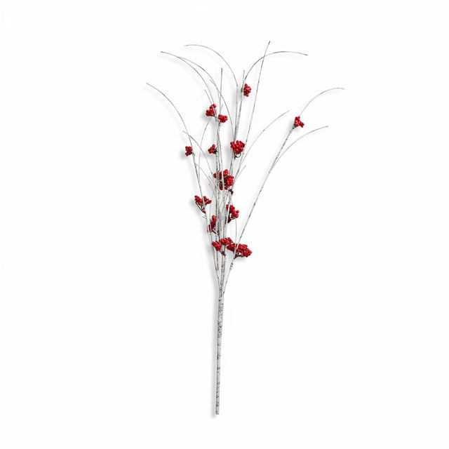39" Birch & Red Berry Spray
