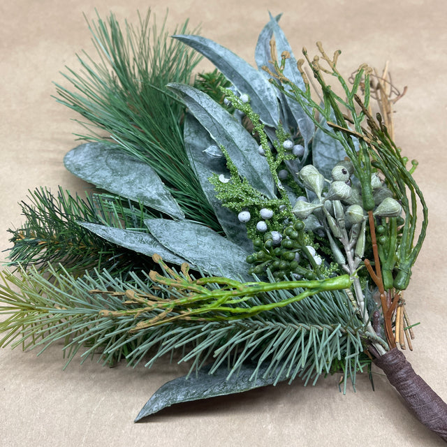 14" Seeded Eucalyptus Pine Spray