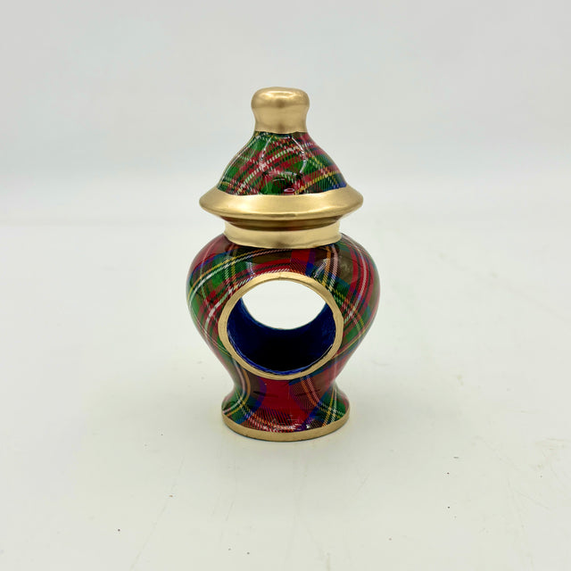 4" Multi-Color Royal Tartan Ginger Jar Enameled Napkin Ring