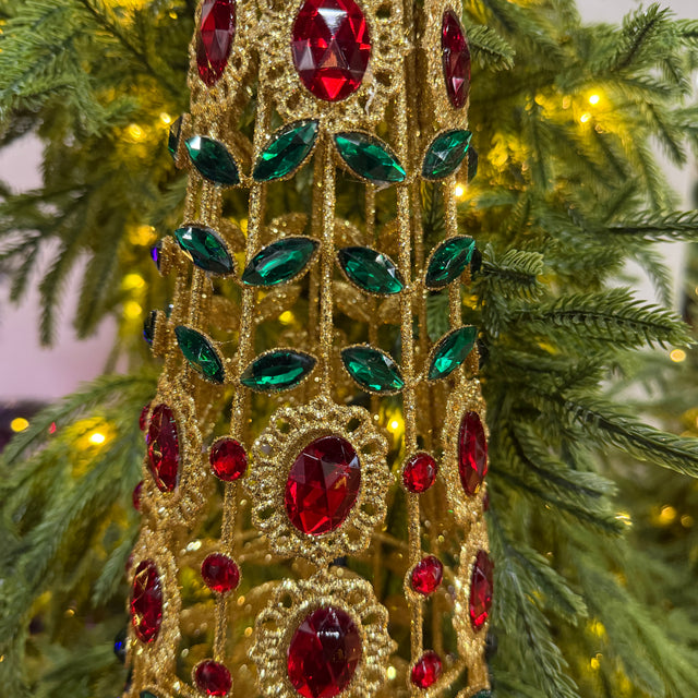 19-24" Glitter Wire Jeweled Tree Set/2