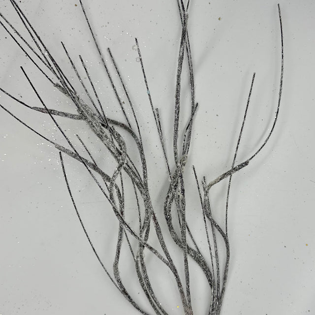 32" Frosted Curly Twig Spray