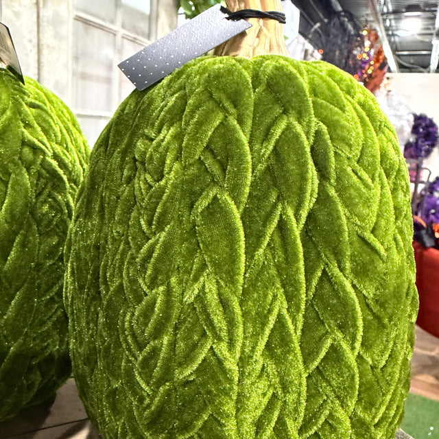 9.75" Green Braided Pumpkin