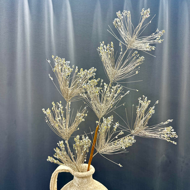 31" Champagne Sequin Firecracker Pine Spray
