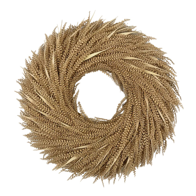 28" UV Treated Beige Deluxe Bead Grass Wreath