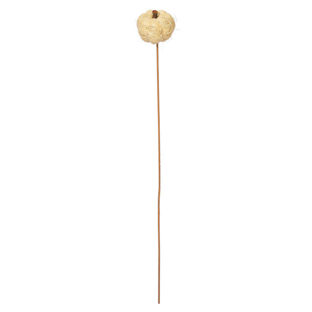Natural Coconut Coir Pumpkin on 20" Stem | Orange or Cream