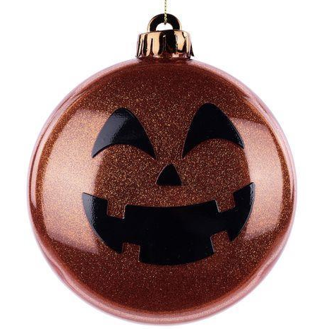 120MM Glitter Jack-O-Lantern 2D Ball Ornament