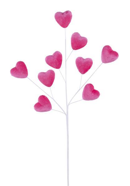 20.5" Velvet Heart Spray | Pink, Red, or Pink & Red