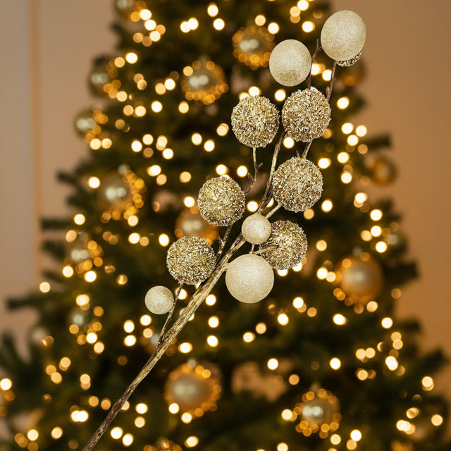 42" Champagne Glitter/Sequin Ball Spray