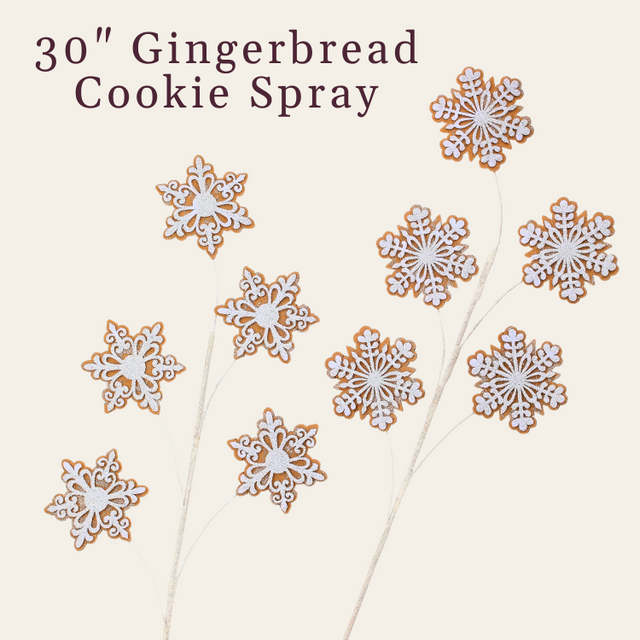 30" Gingerbread Cookie Spray | Star or Flower